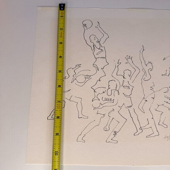 Basketball Line Art Lithograph by Tom Andrew Numbered Unframed Picasso Inspired - Picture 8 of 8